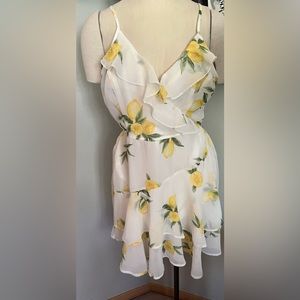 Lemon dress sheer lined